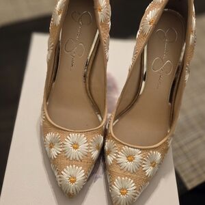 Jessica Simpson Tan Floral Women's Heels